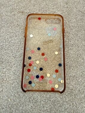 Kate spade pink tone clear Confetti Dot Phone Case - Pink, Blue, Red Dots